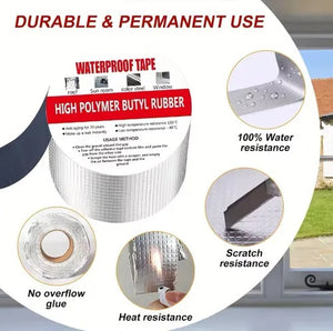 Cinta de Butilo Impermeable Premium 7.5 cm x 2.5 m – Sellado Profesional y Duradero